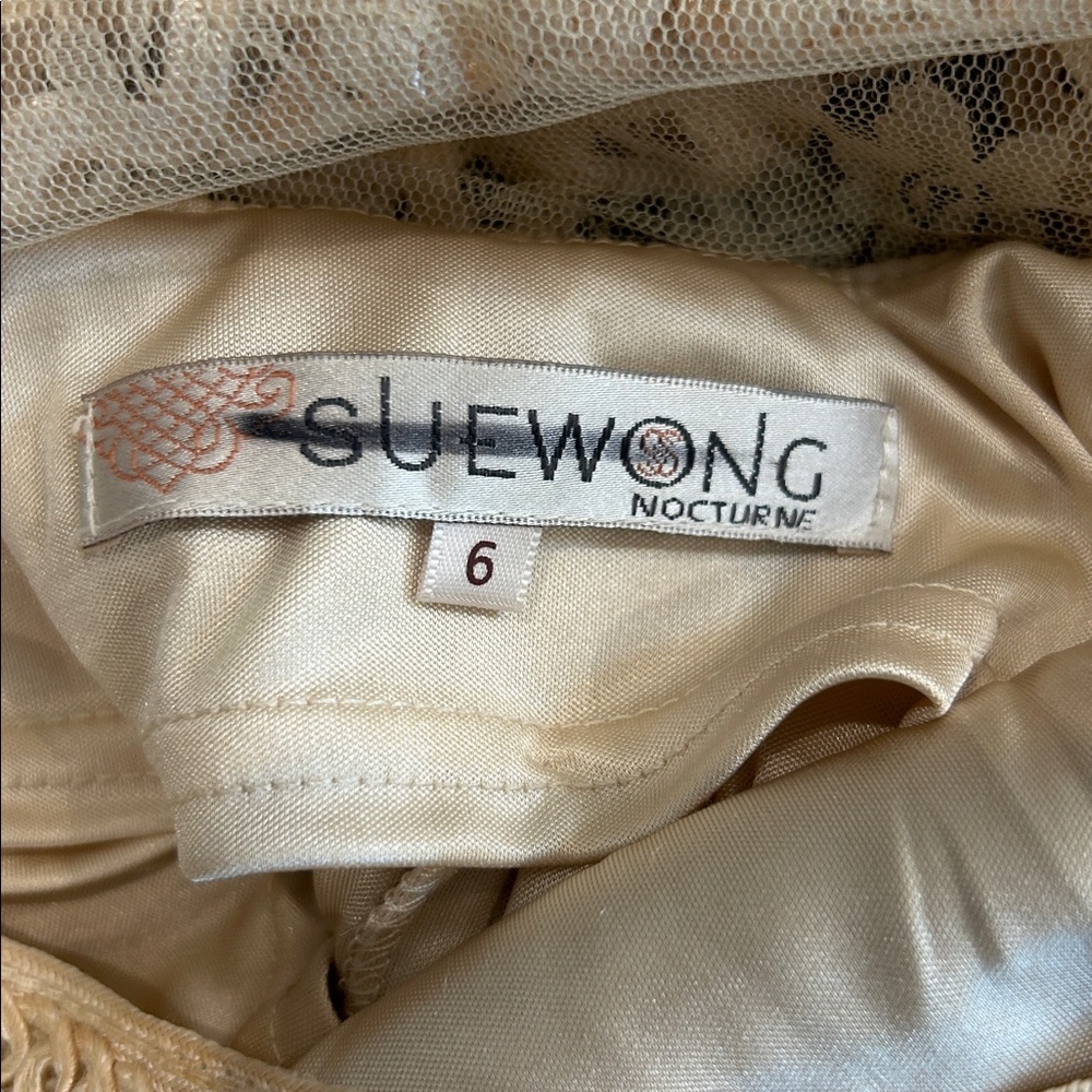 Sue Wong Cream Lace Dress - Picture 2 of 8